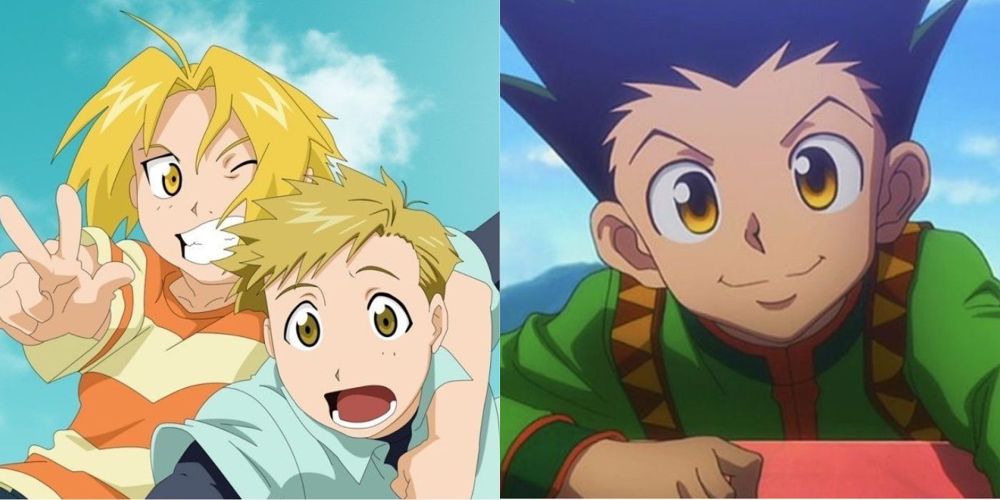Ed and Al from Fullmetal Alchemist and Gon from Hunter x Hunter  