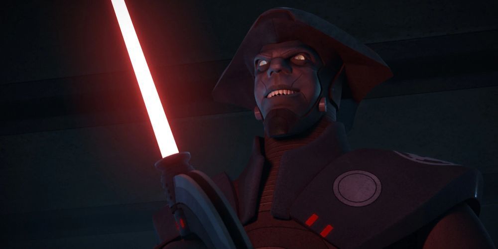 From Star Wars Rebels, Fifth Brother wields the Inquisitors' double-bladed lightsaber.