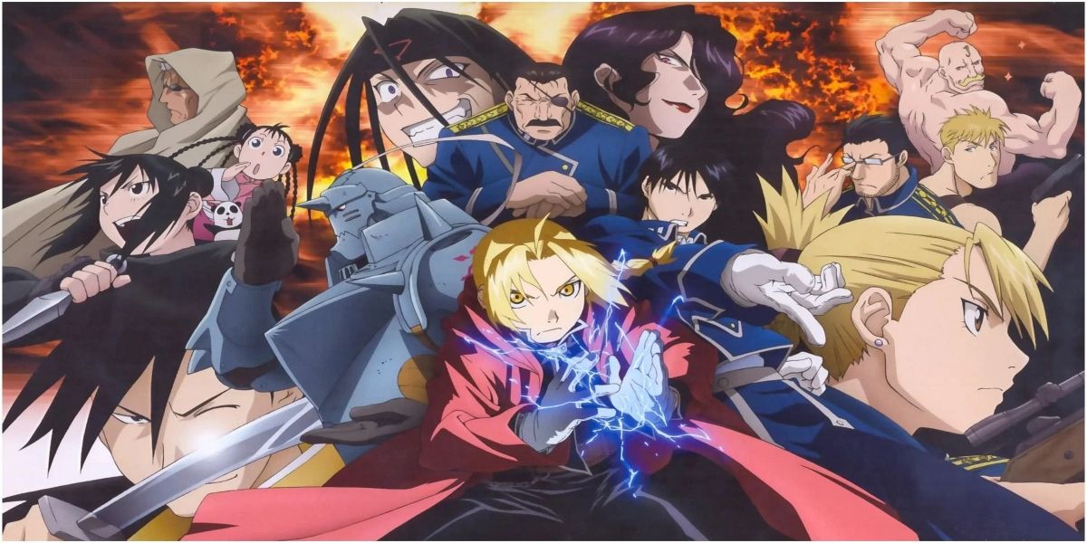 Characters from Fullmetal Alchemist: Brotherhood.