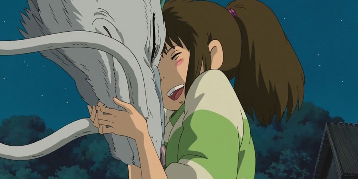 Haku and Chihiro Ogino hugging in Splattered Away.