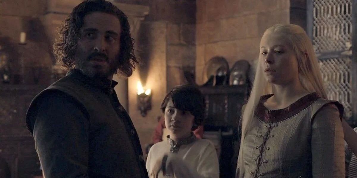 Harwin Strong, Jaecaerys Velaryon and Rhaenyra Targaryen together in HOTD