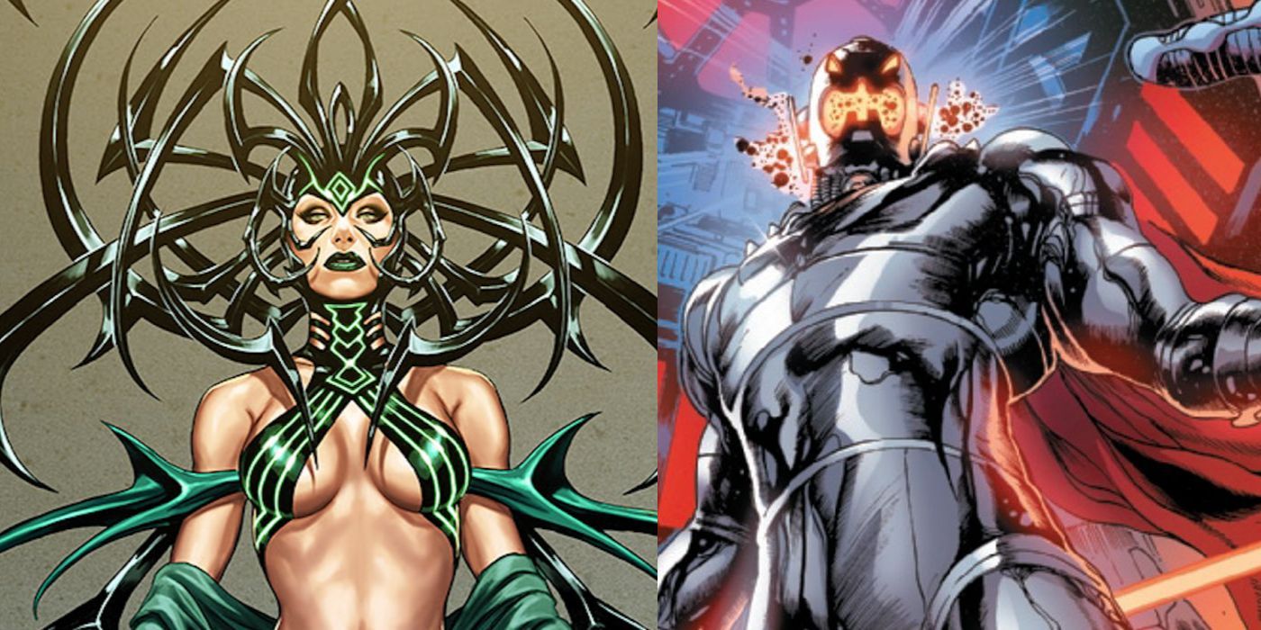 Hela and Ultron from Marvel Comics