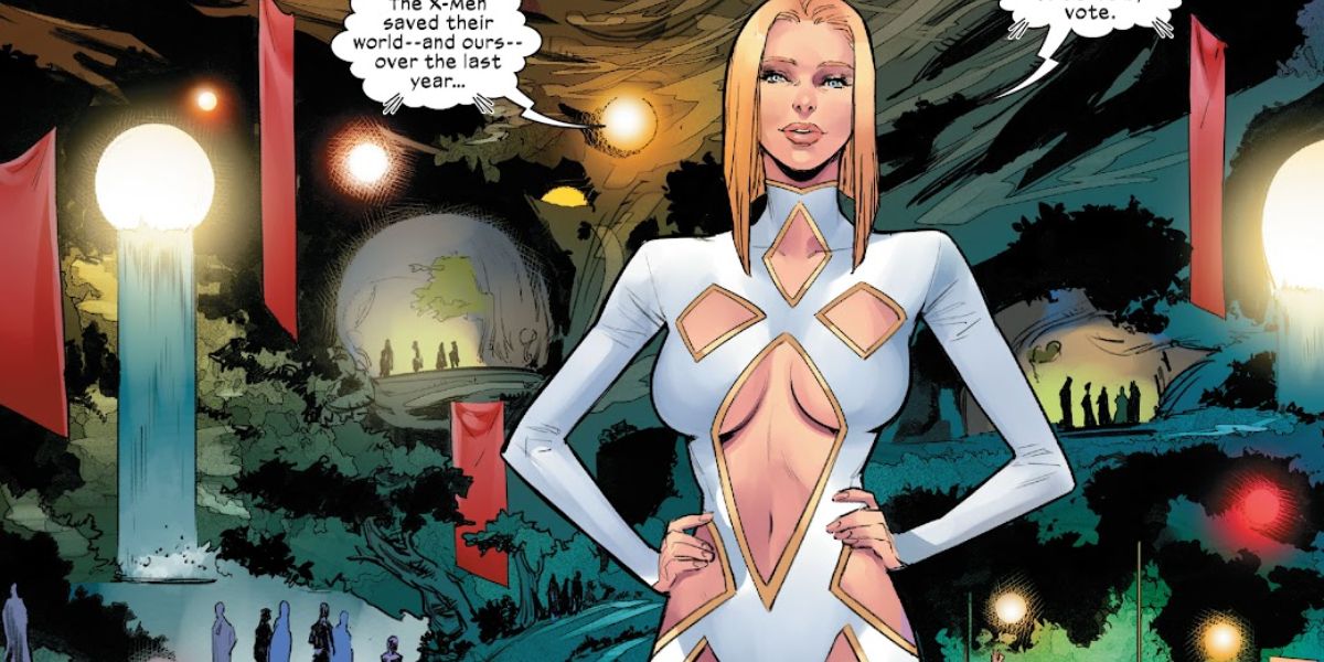 Hellfire Gala Emma Frost looks the part of a White Queen in Marvel Comics