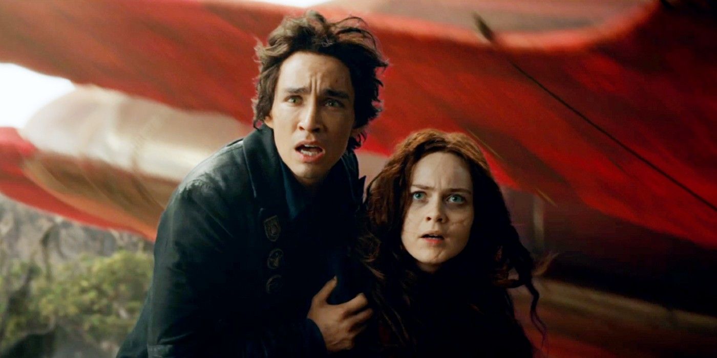 Hera Hilmar and Robert Sheehan in Mortal Engines