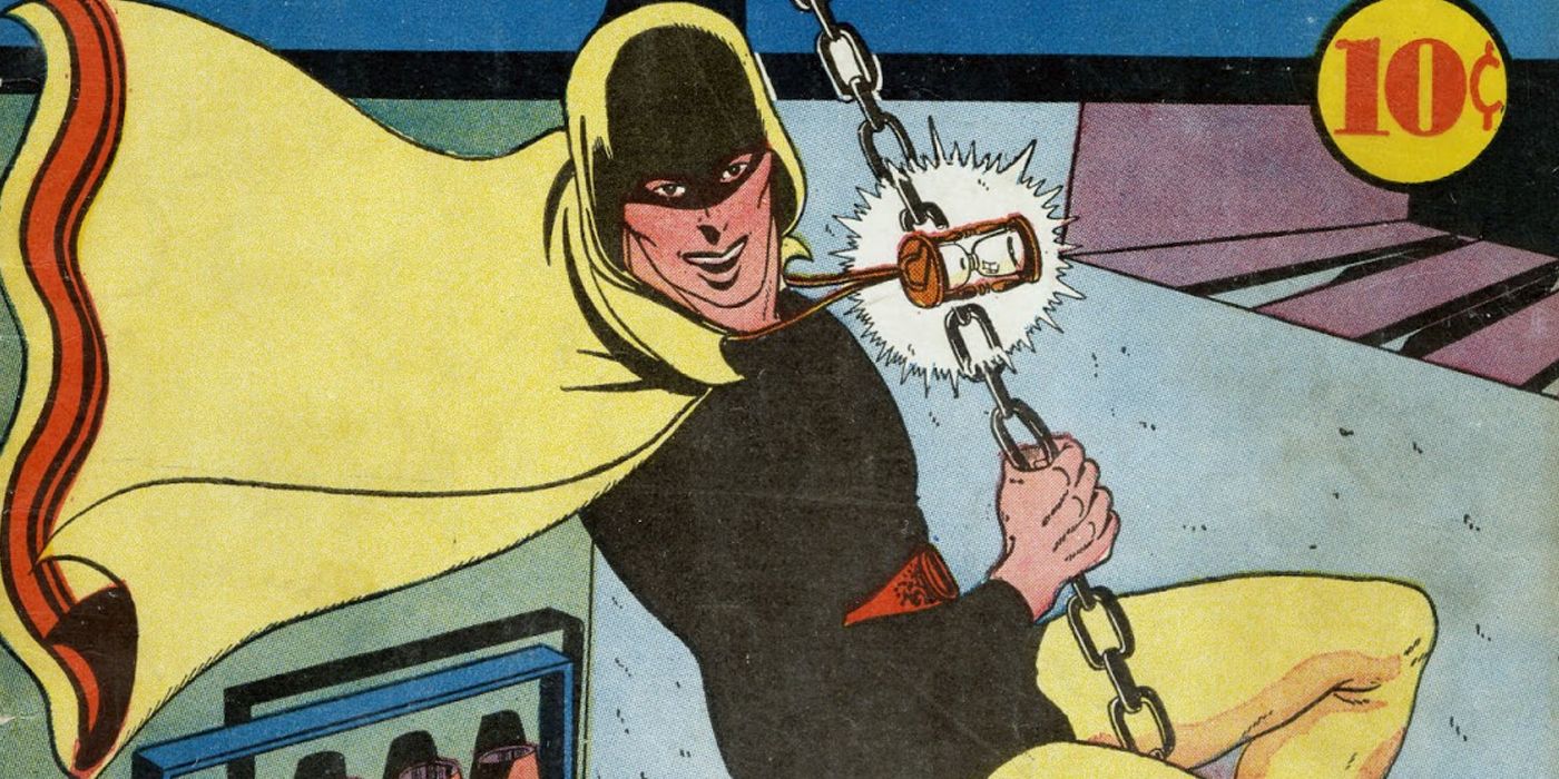 Hourman in his debut during the Golden Age of DC Comics