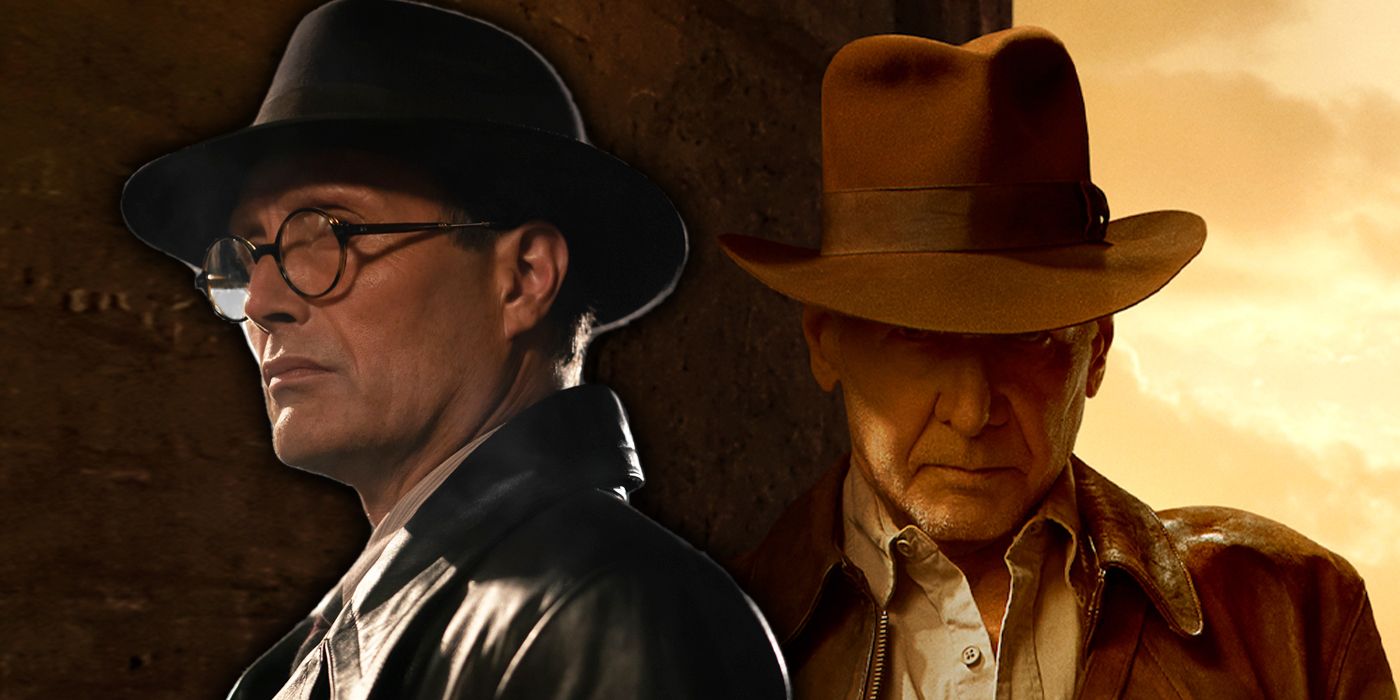 Indiana Jones and Voller in a split image from Indiana Jones and the Dial of Destiny