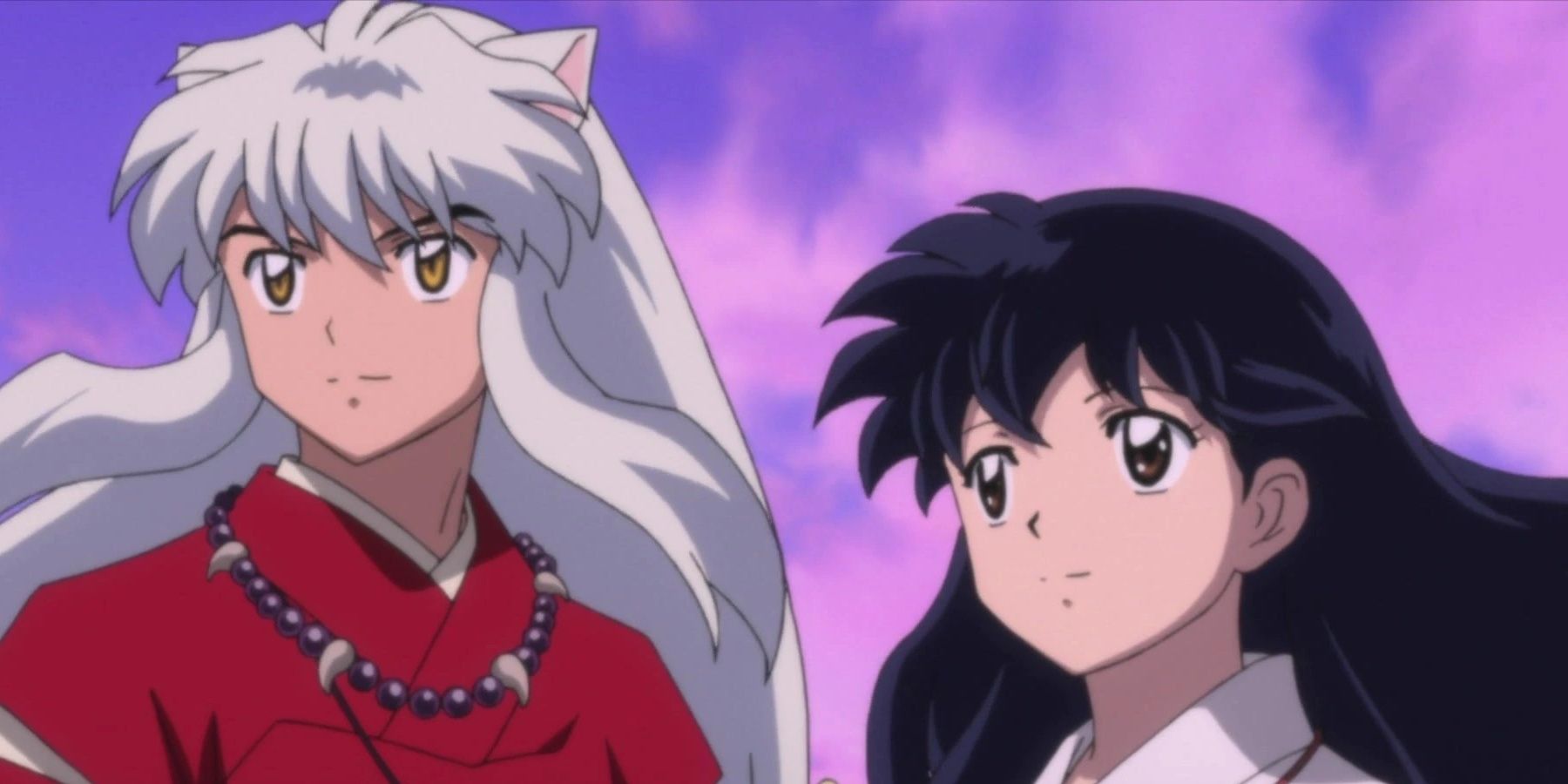 Inuyasha standing alongside kagome