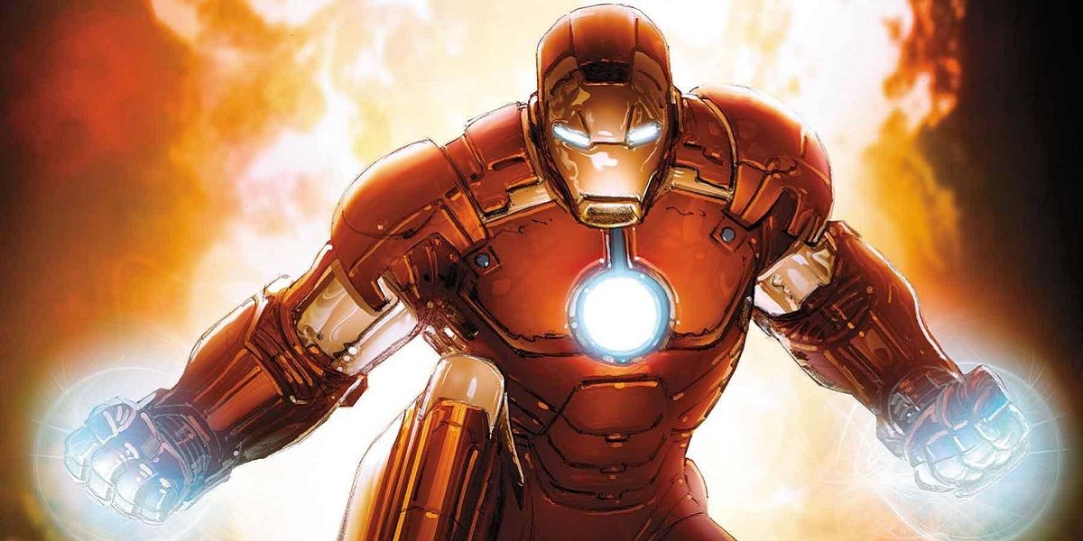 Marvel Comics' Invincible Iron Man charges his repulsor beams