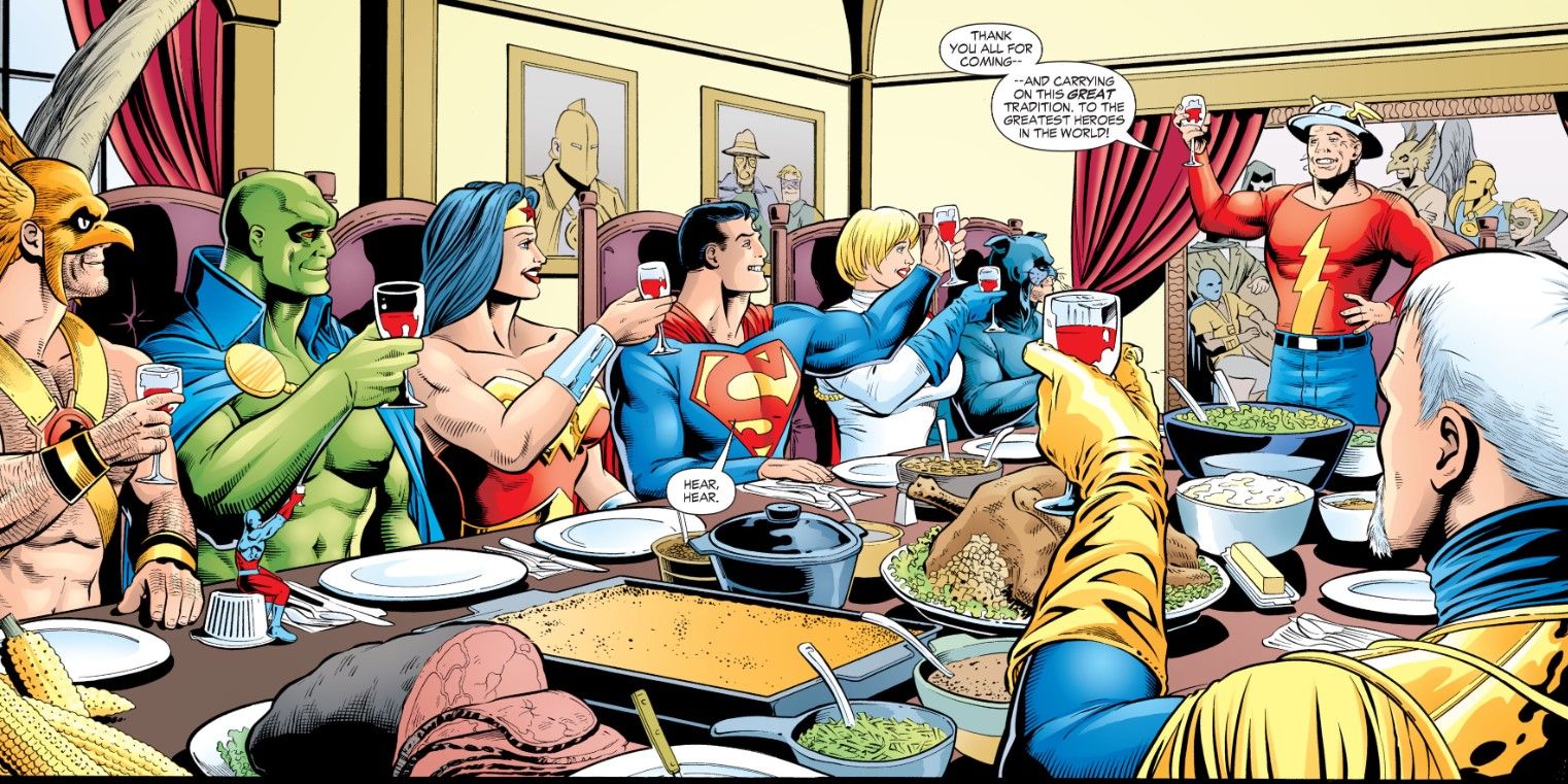 The Justice League and Justice Society Celebrated Thanksgiving