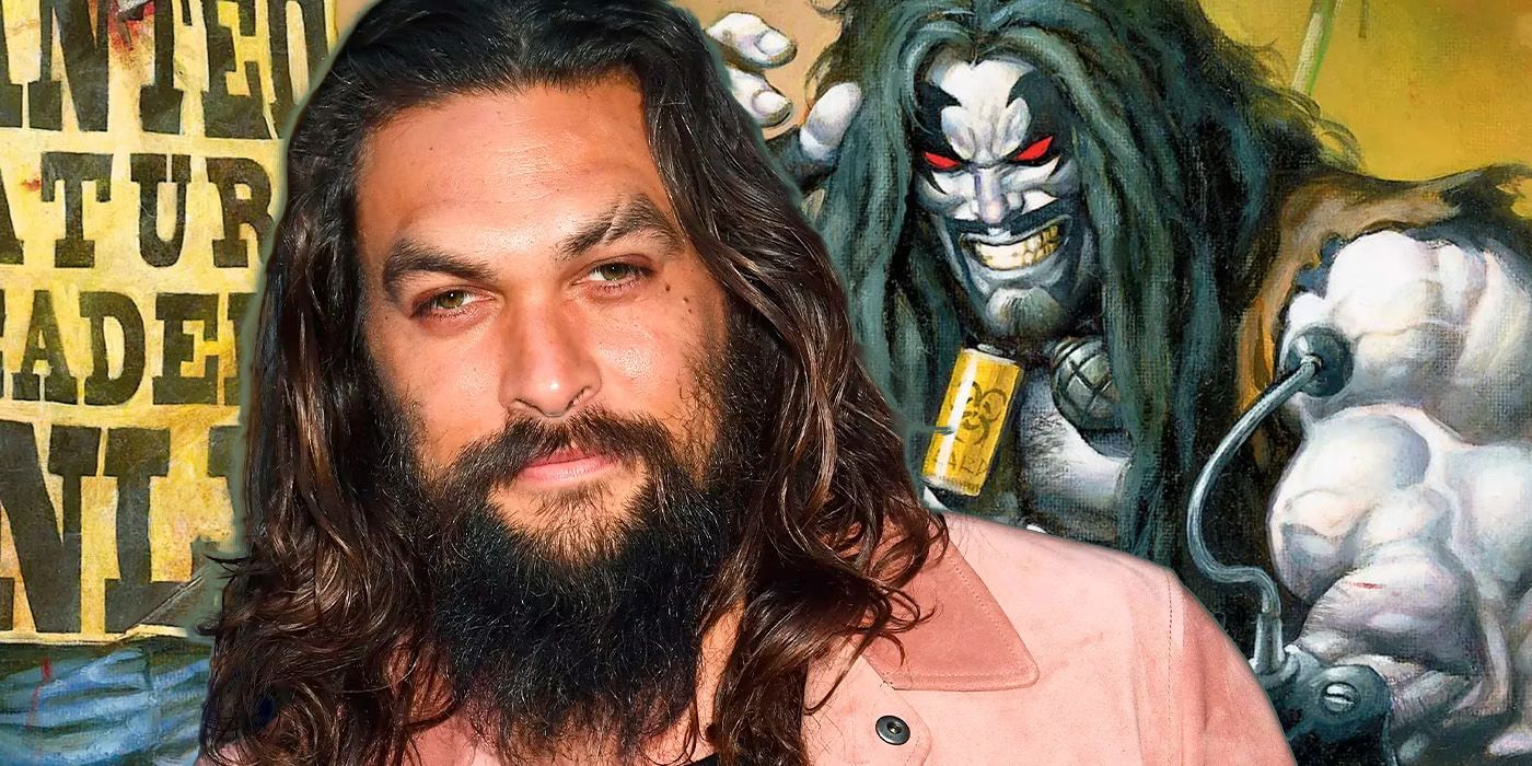 Jason Momoa with Lobo comic book artwork behind him