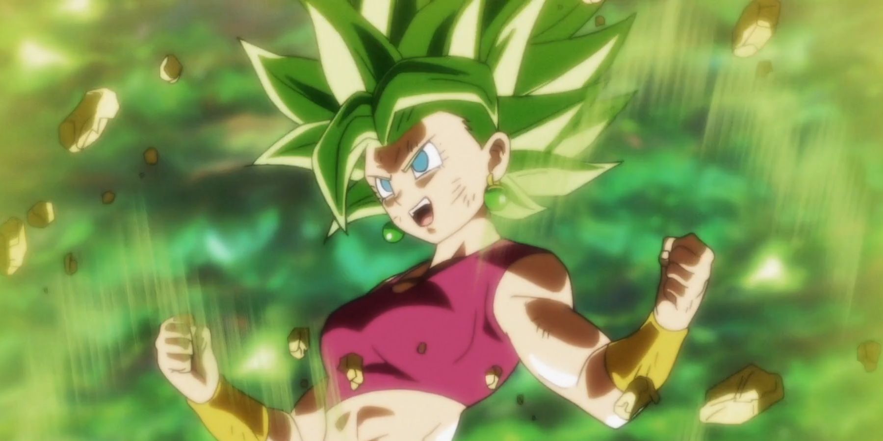Kefla begins to power up in Dragon Ball Super