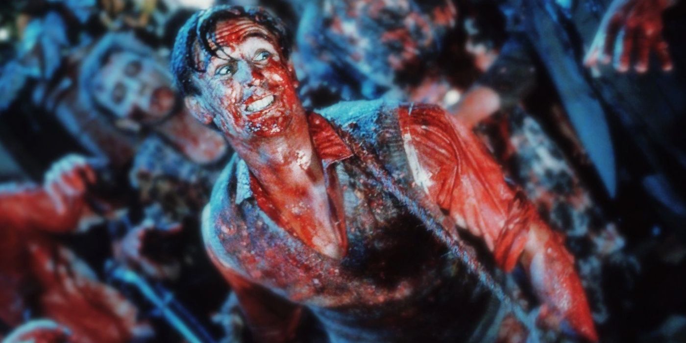 Lionel Cosgrove covered in blood from Braindead