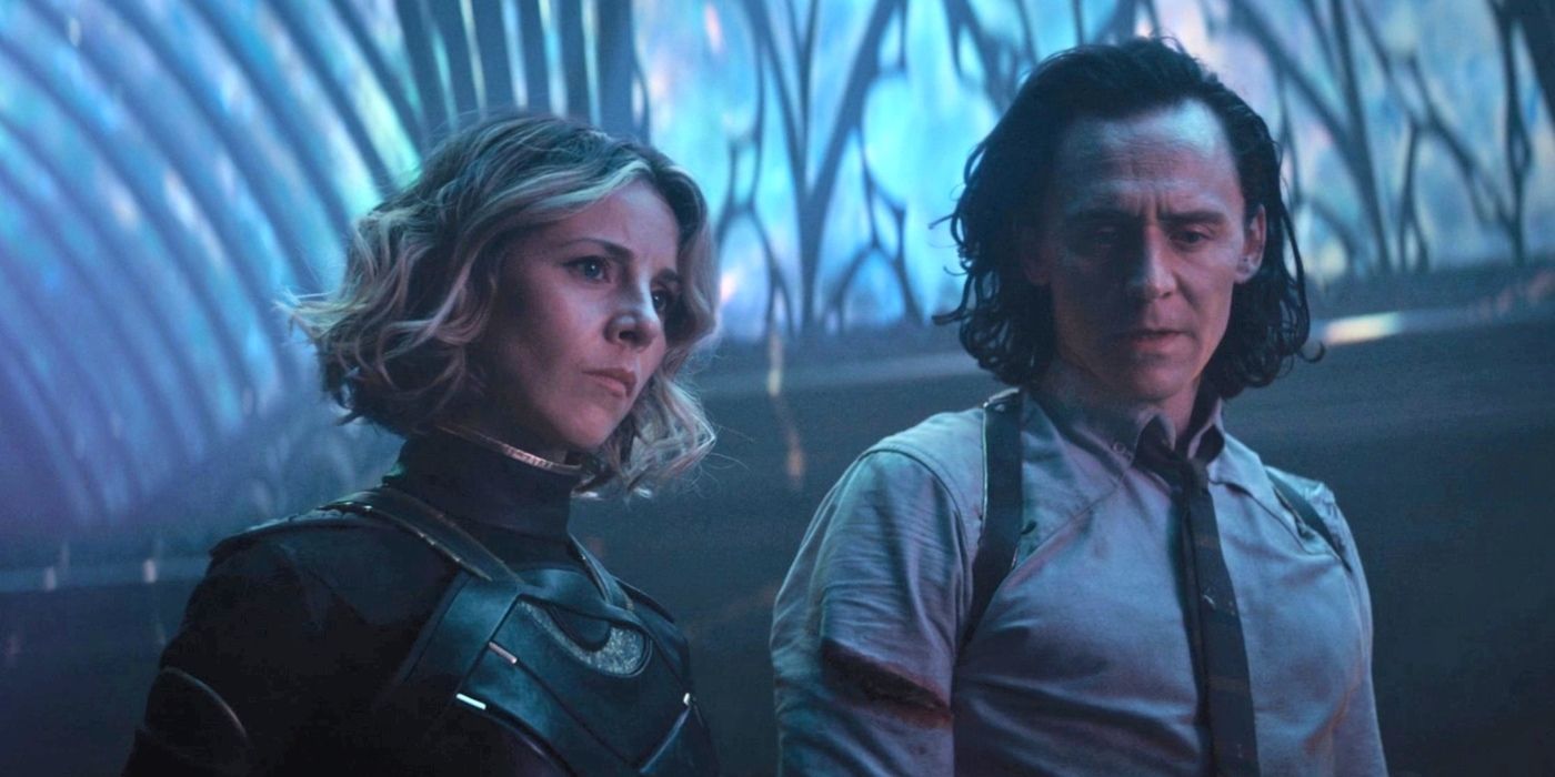 Loki Laufeyson and Sylvie Laufeydottir in the Citadel at the End of Time in Loki series.
