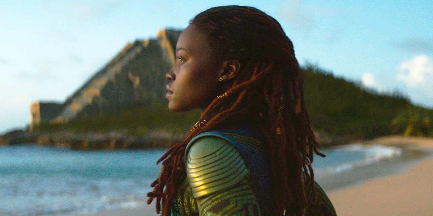 Lupita Nyong'o as Nakia in the MCU film Black Panther Wakanda Forever.