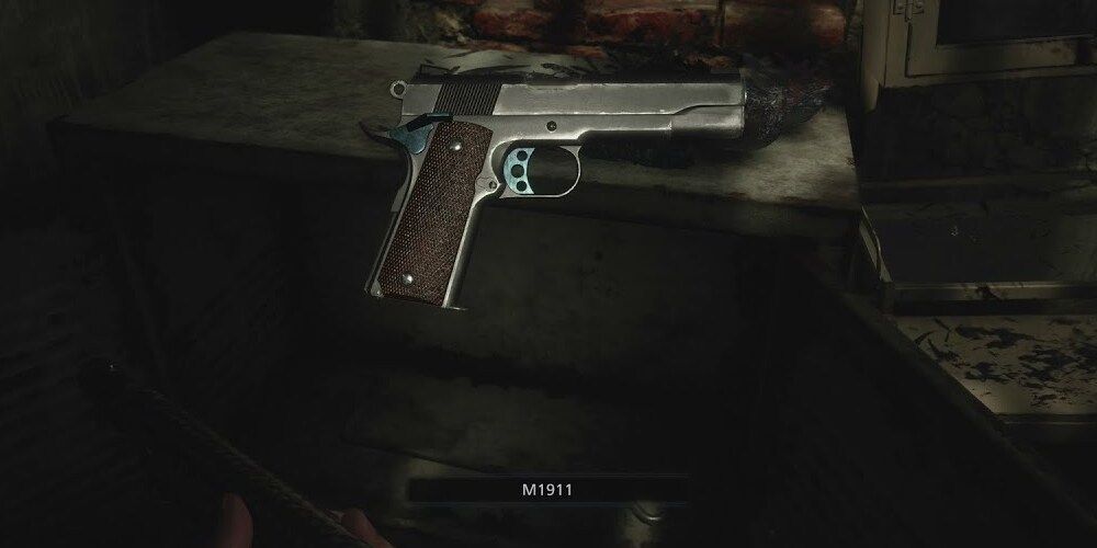 A pistola M1911 de Resident Evil 8