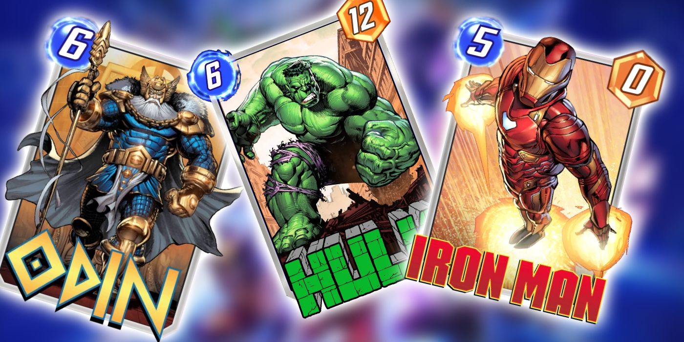 Odin, Hulk and Iron Man as Marvel Snap cards
