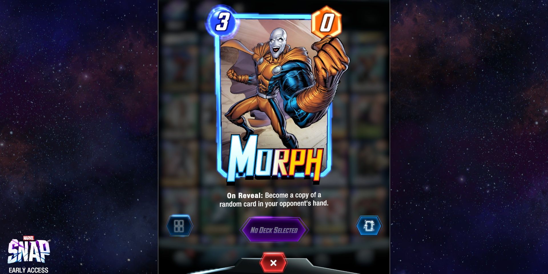 Cartão de Morph no Marvel Snap