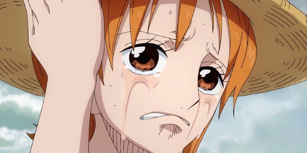 Nami cries for help in One Piece
