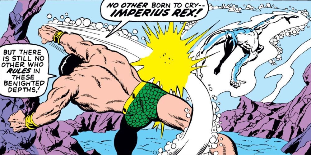 Namor punches the Silver Surfer in Marvel Comics