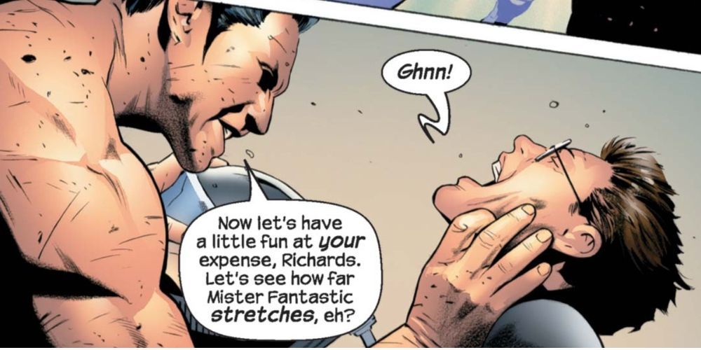 Ultimate Namor prepares to kill Ultimate Reed Richards in Marvel Comics