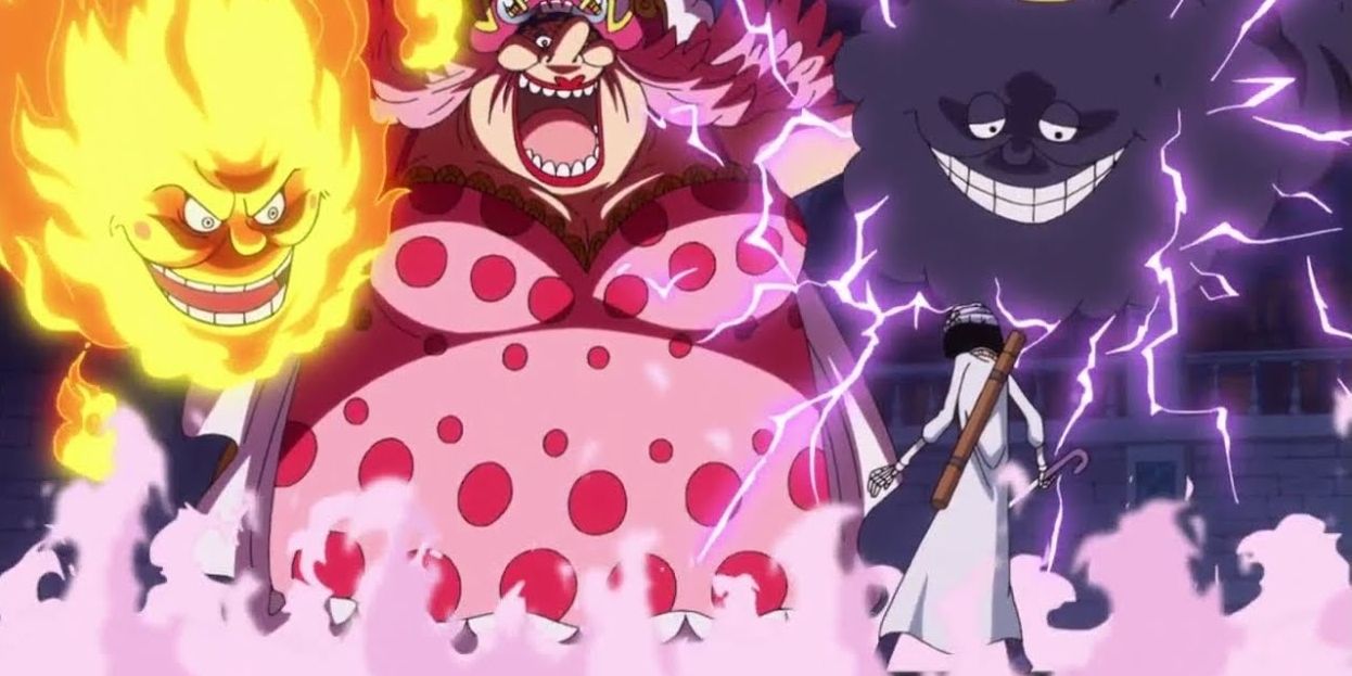 Big Mom and Brook attack in One Piece