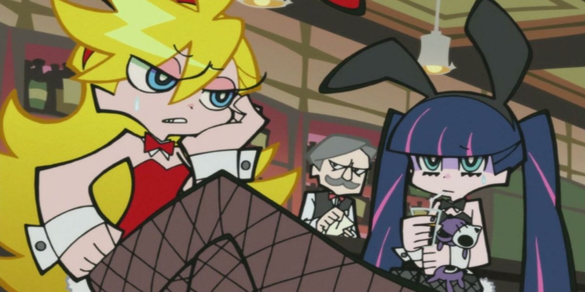 Panty and Stocking working as bunny waitresses