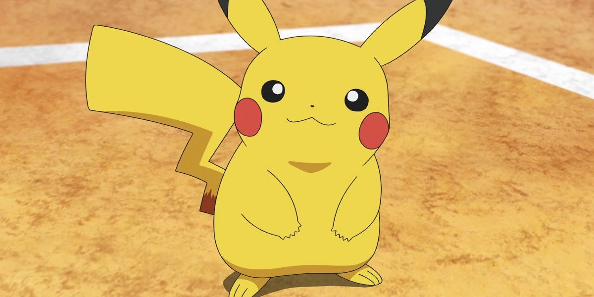 Ash's partner pokemon Pikachu in the anime.