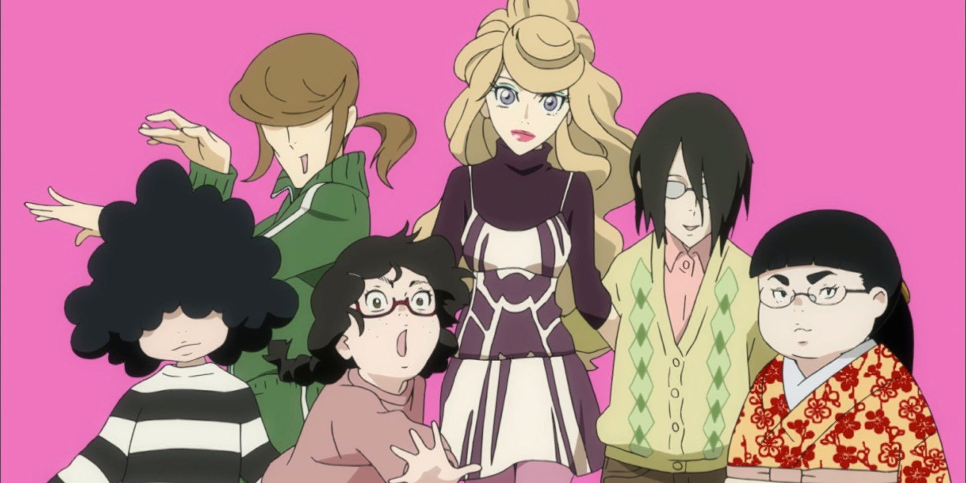 The main cast members from the Princess Jellyfish anime.
