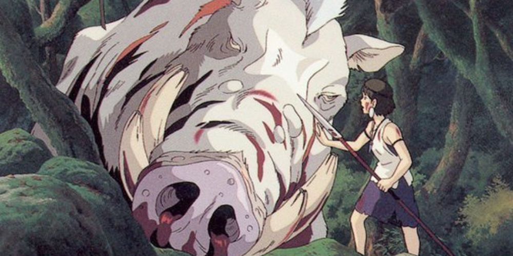 San and Lord Okkoto in Princess Mononoke.