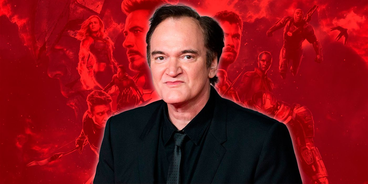 Quentin Tarantino backed by Marvel superheroes