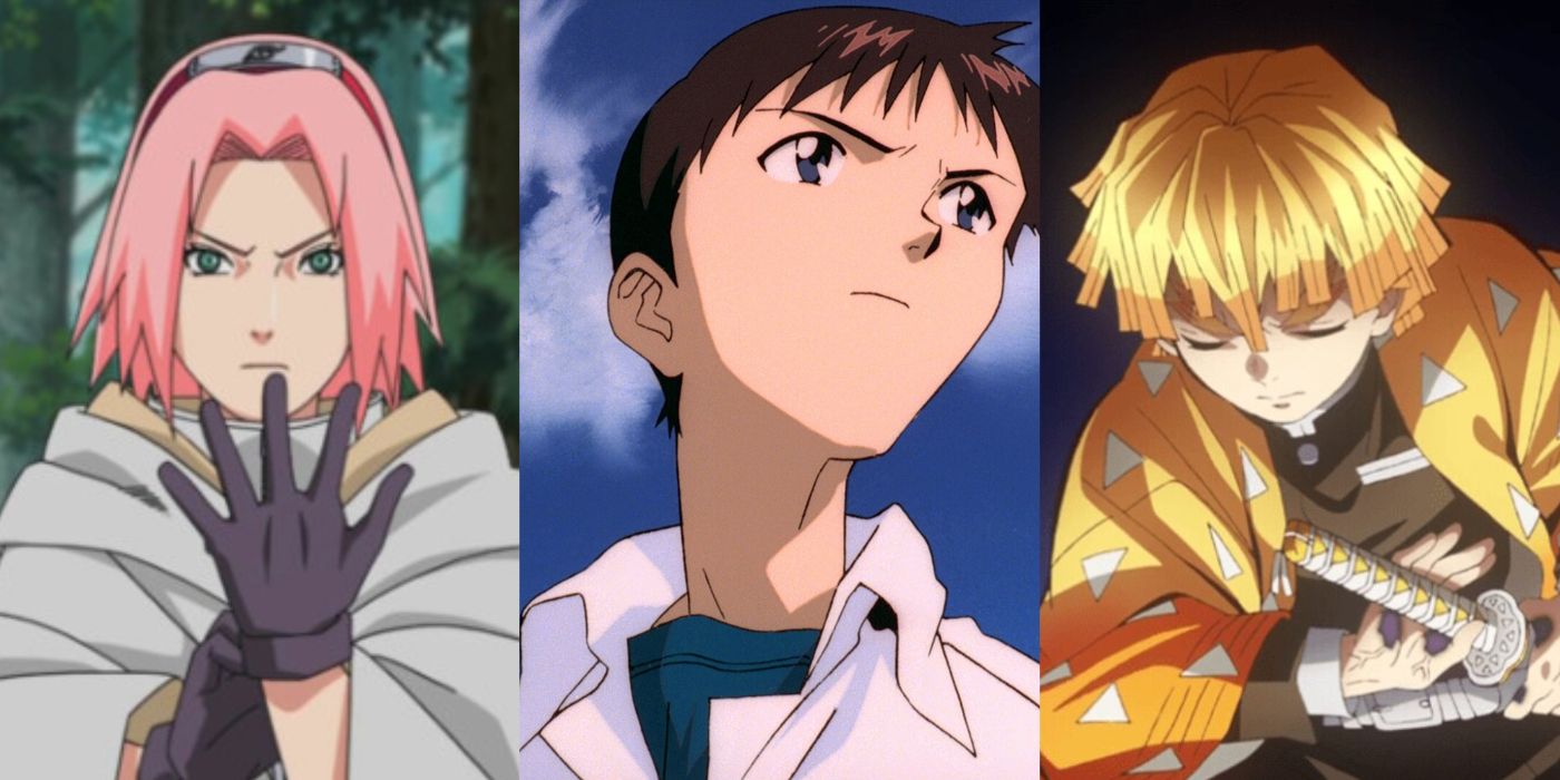 Sakura Haruno, Shinji Ikari, and Zenitsu Agatsuma