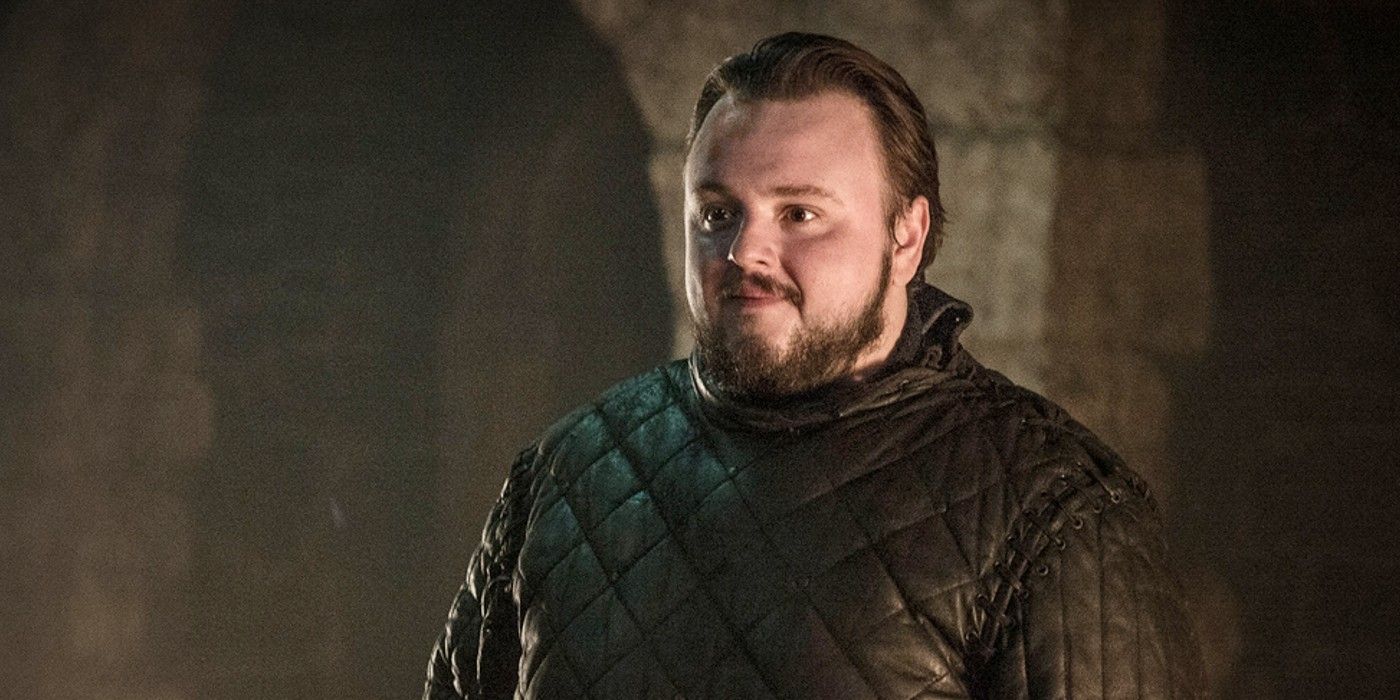 Samwell Tarly smiling in Game of Thrones.