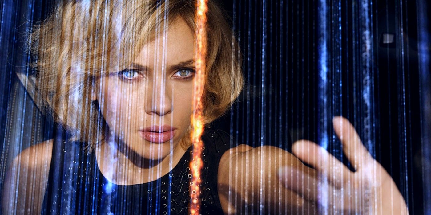 Scarlett Johansson as Lucy using her mental powers
