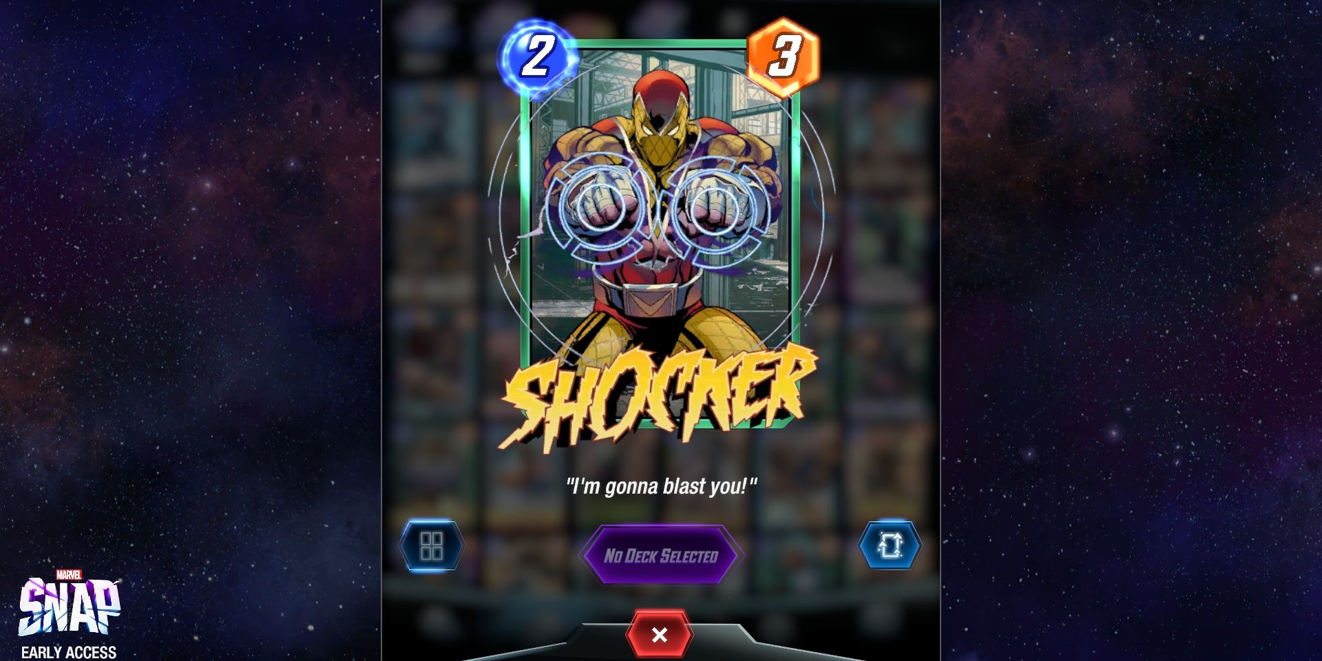 Shocker's Card in Marvel Snap.