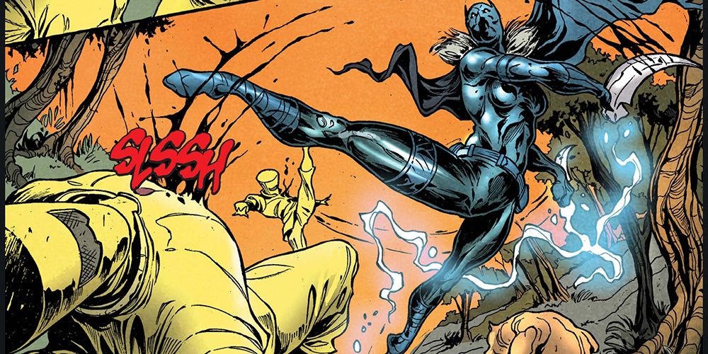 Shuri fighting AIM soldiers in Marvel's Black Panther Comics