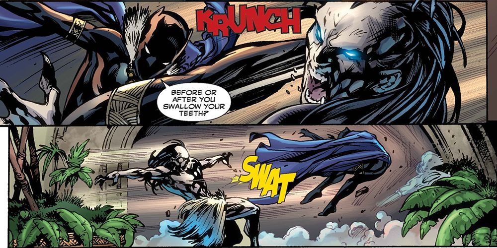 Shuri fights Morlun in Marvel's Black Panther Comics