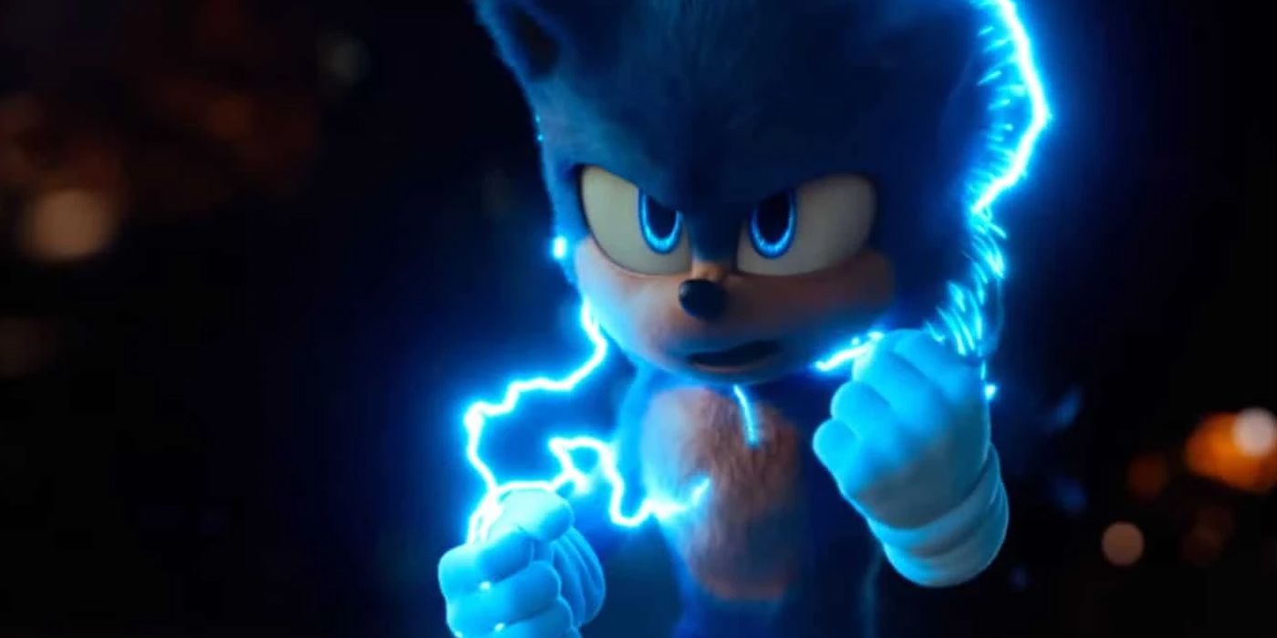 Sonic charging up his power in Sonic the Hedgehog