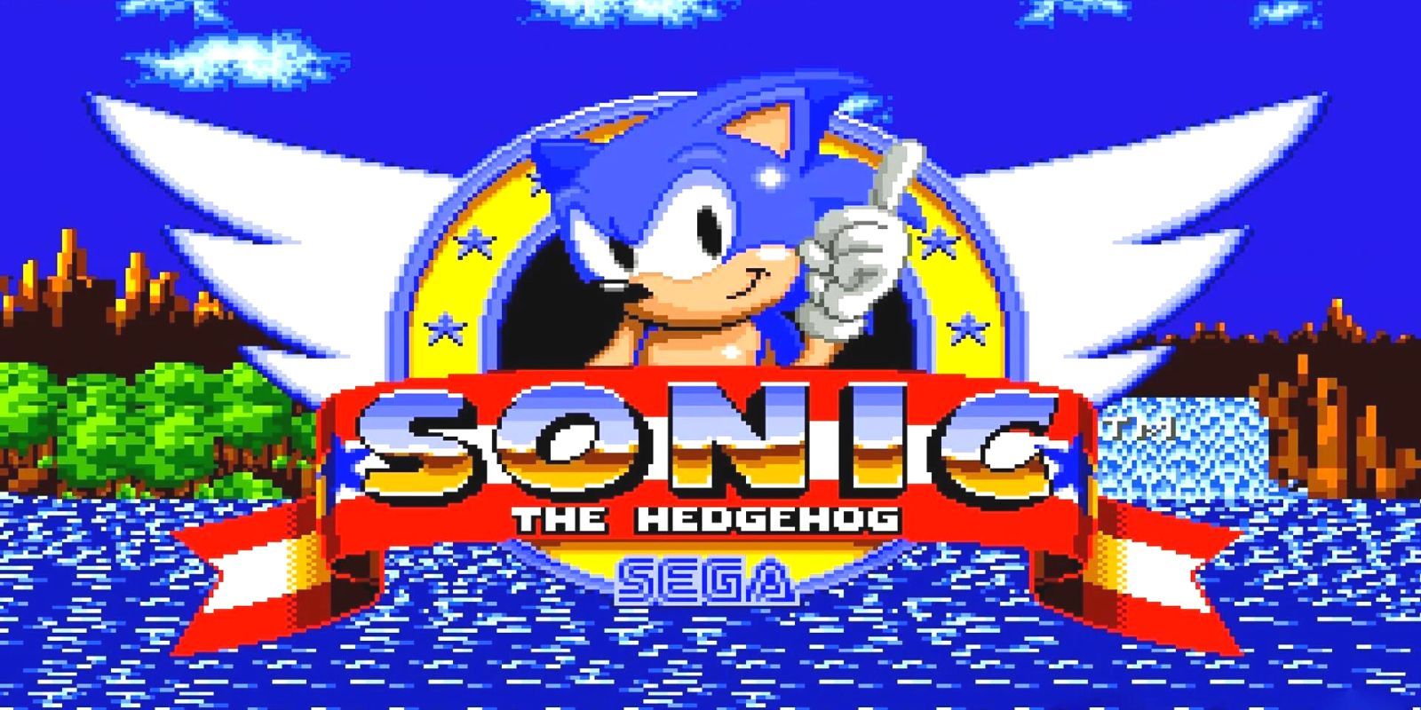 The starting screen from Sonic The Hedgehog's first game