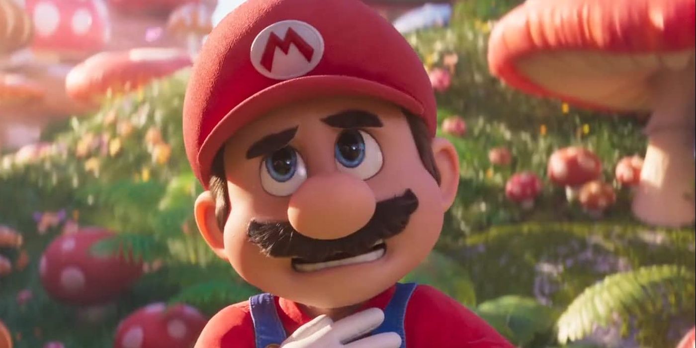 Mario acting confused in Super Mario Bros Movie