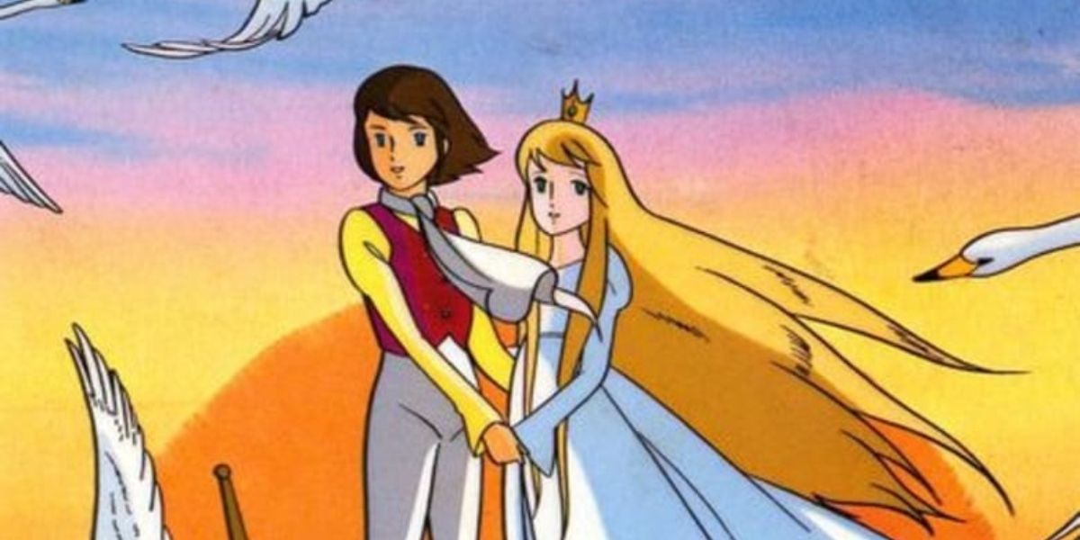 Odette and Siegfried in the anime 
