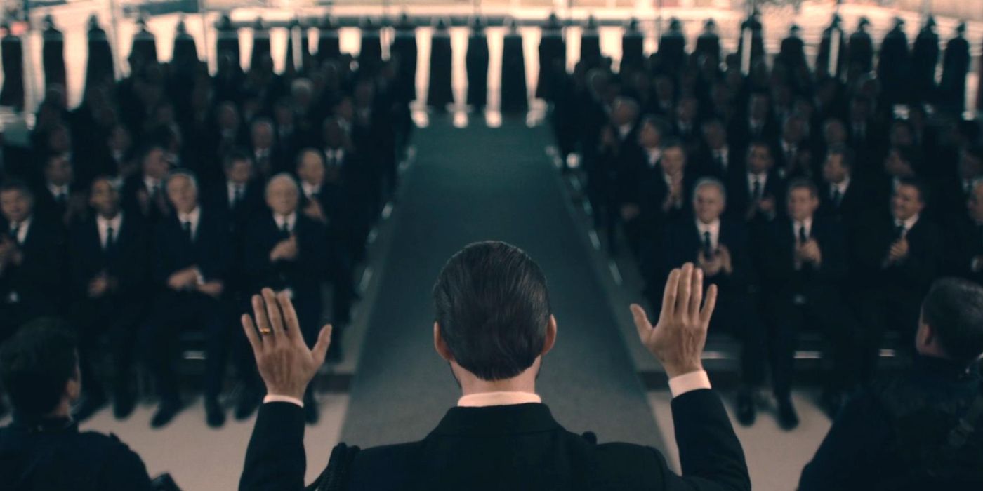 A Commanders gathering in The Handmaid's Tale