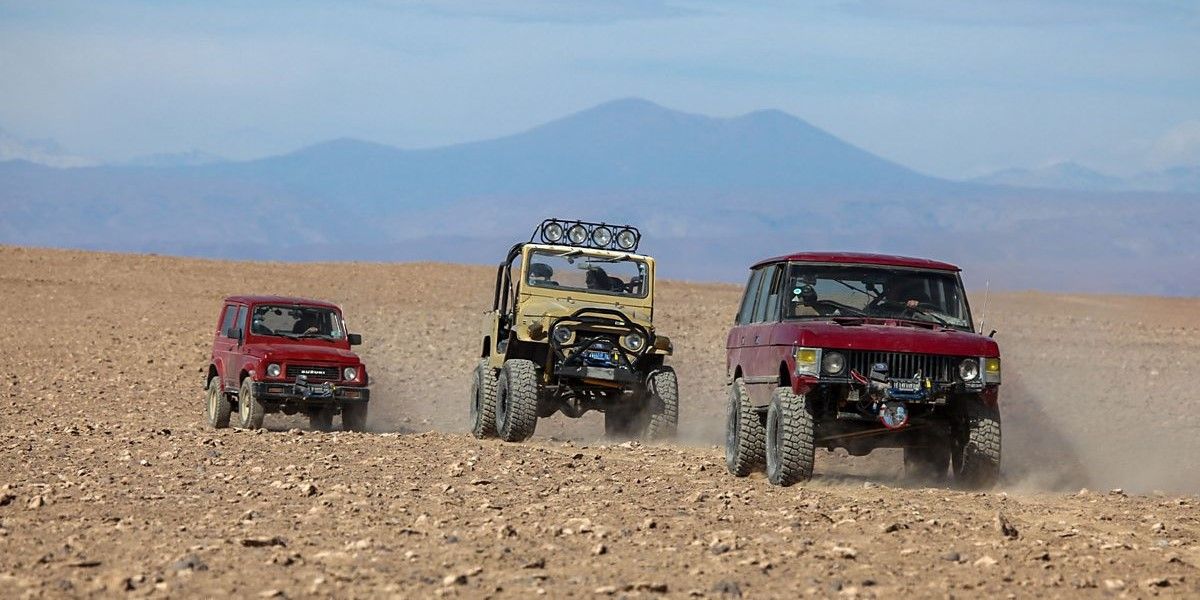 Top Gear Bolivia jeeps in desert