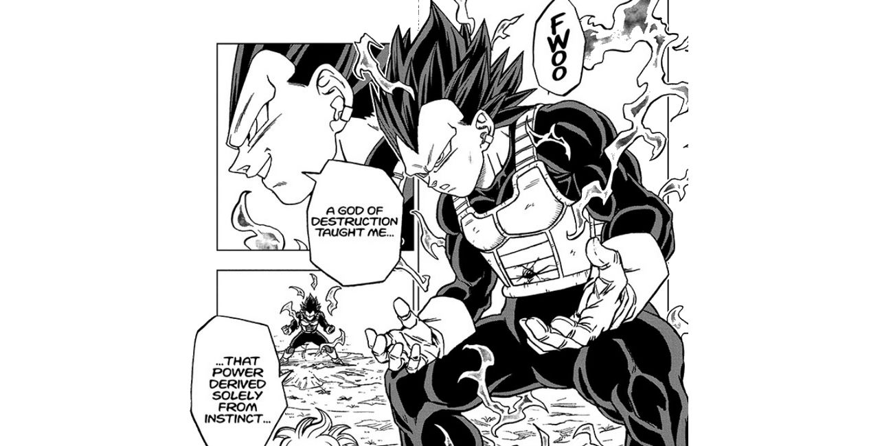 Vegeta reaching Ultra Ego for the first time in Dragon Ball Super Manga Chapter 74