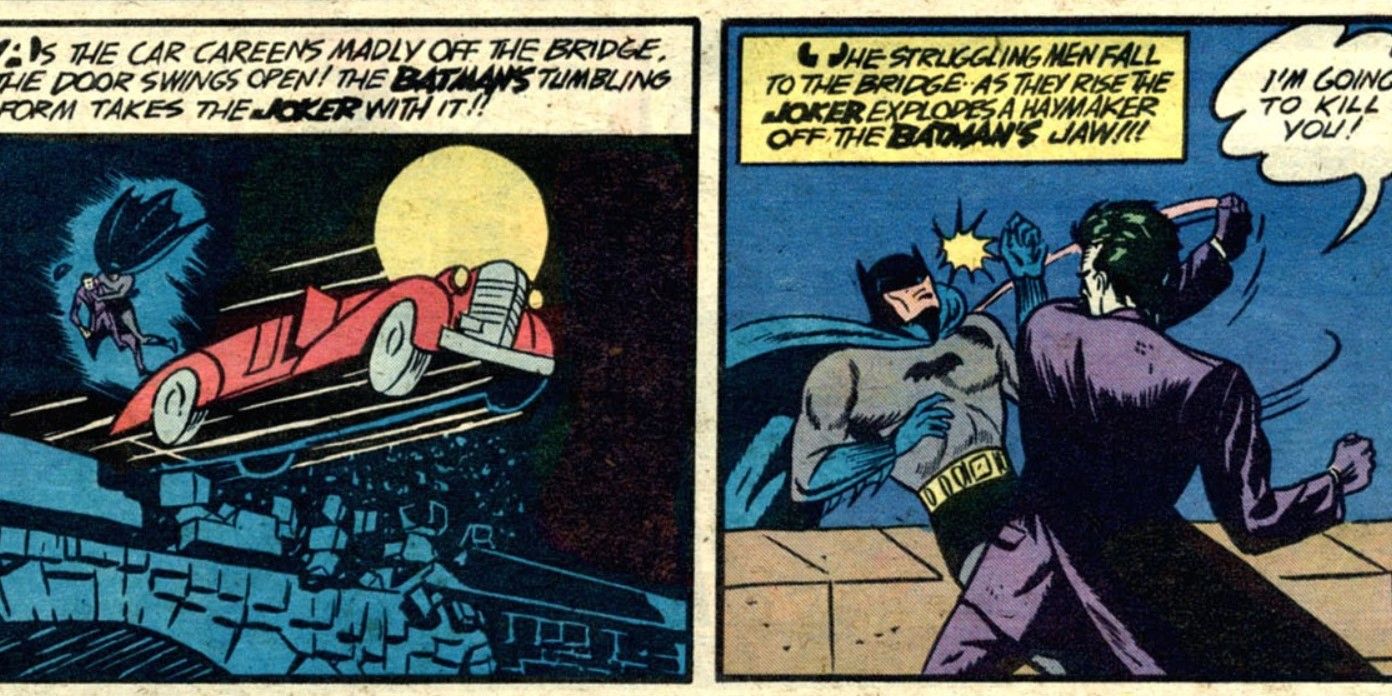 Batman #1 Batman and Joker fight on a bridge