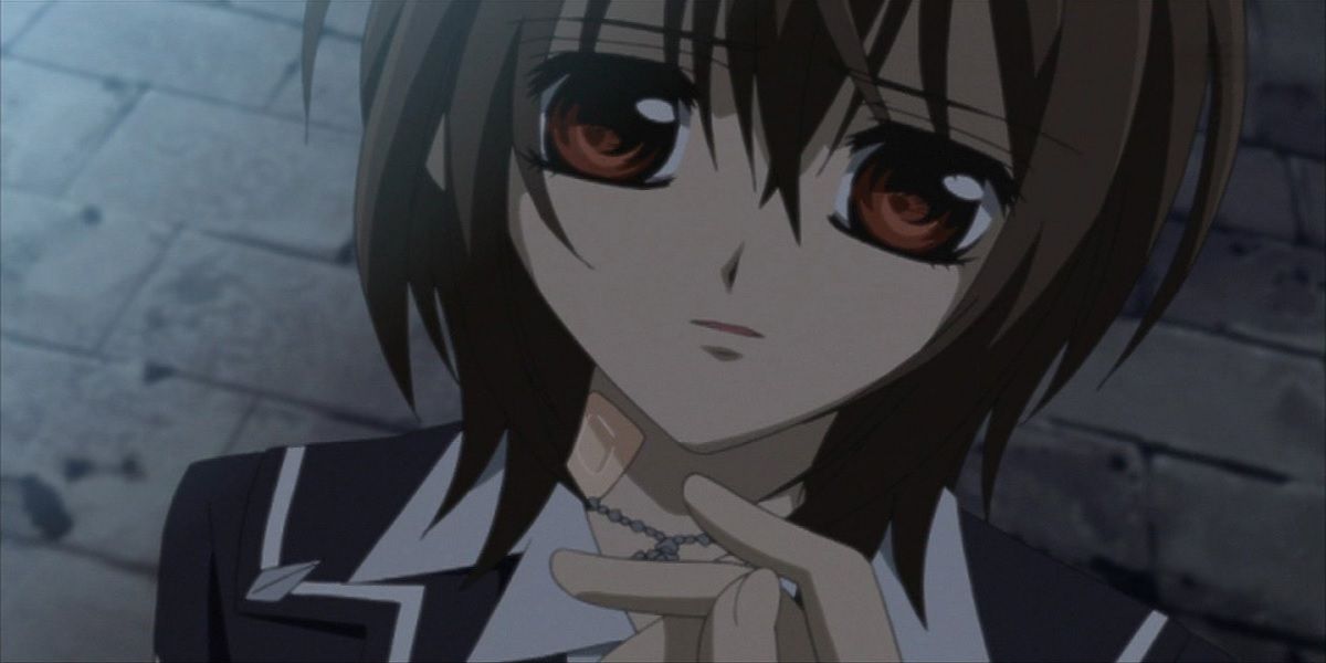 Yuki with a bandage on her neck in Vampire Knight.