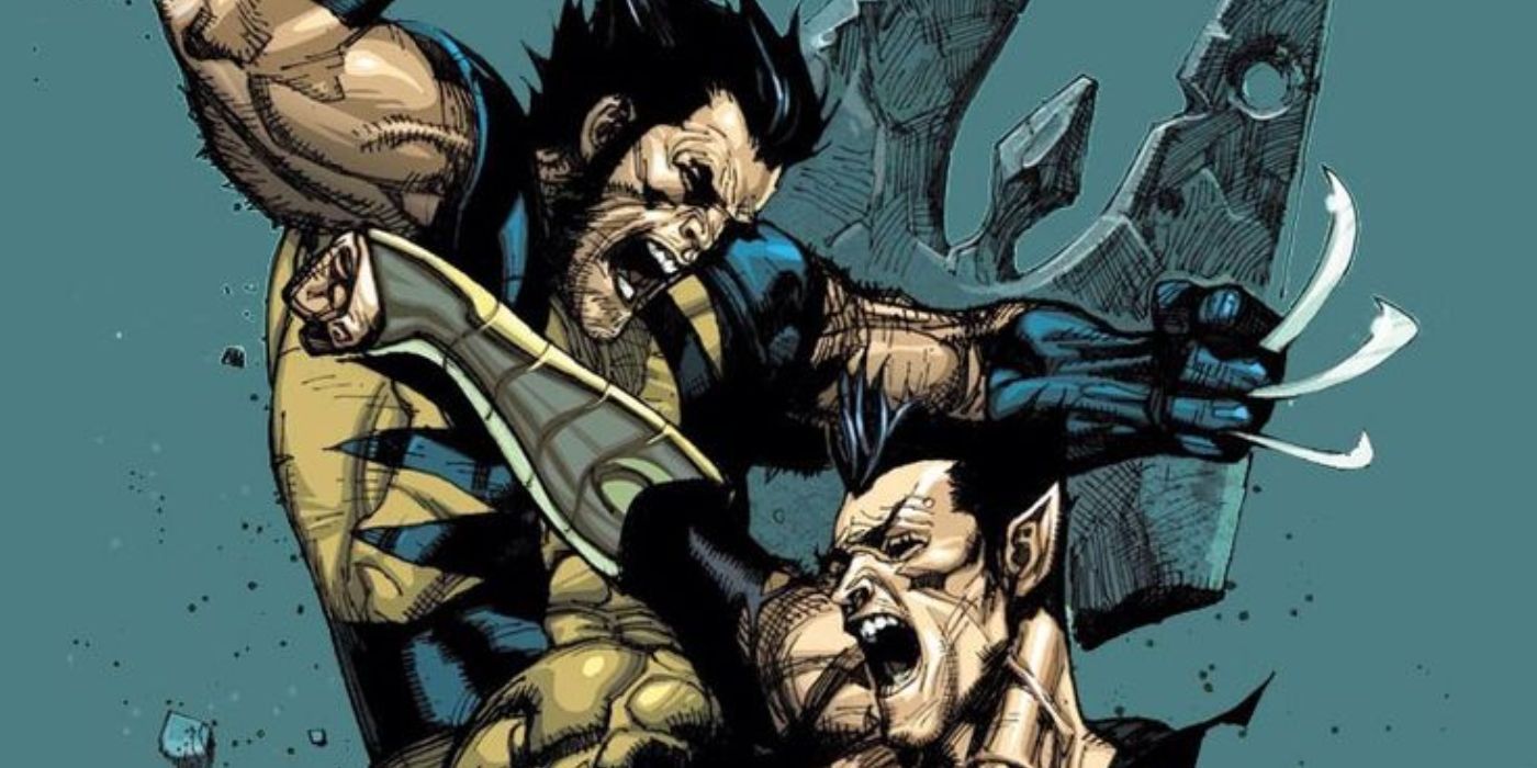 Namor punches Wolverine while both yell
