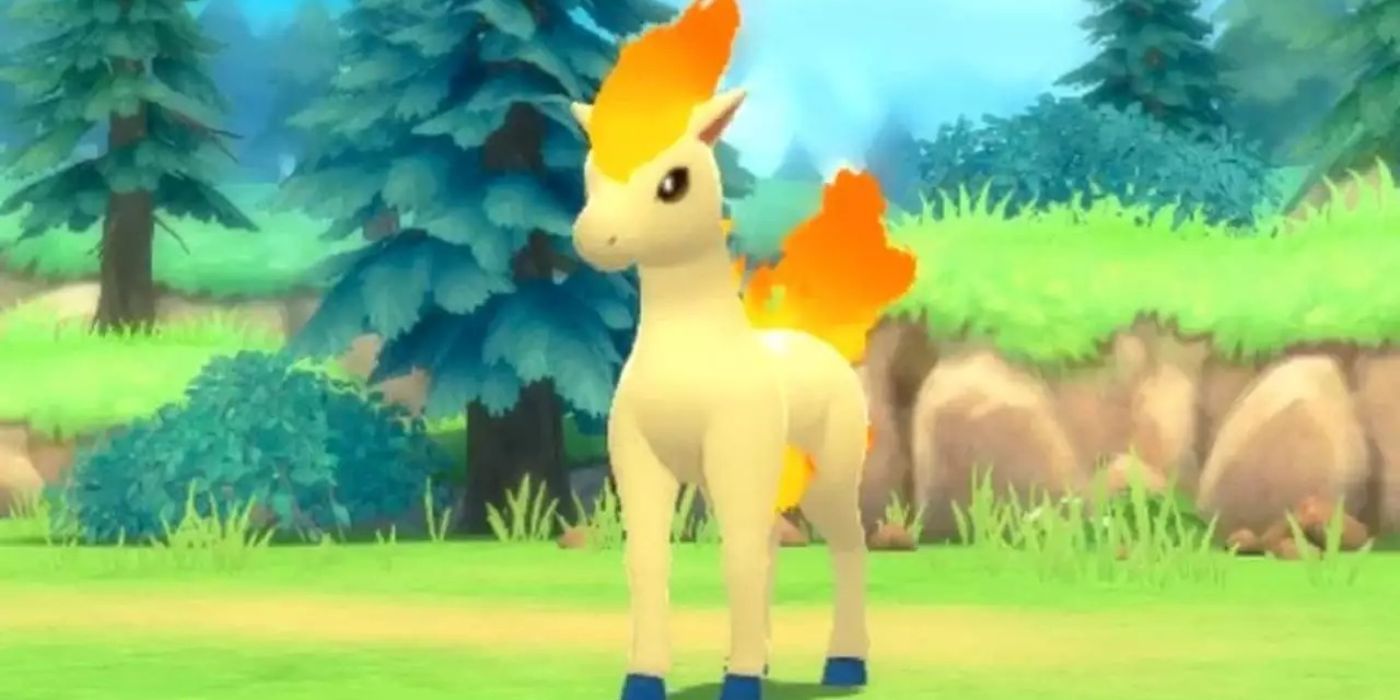 Ponyta in Pokemon Legends Arceus standing on the grass