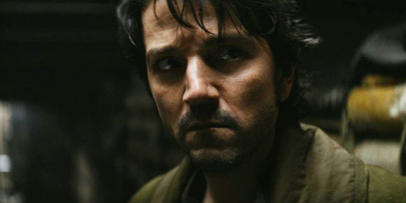 A closeup of Diego Luna's Cassian in Andor's Season 1 finale, 