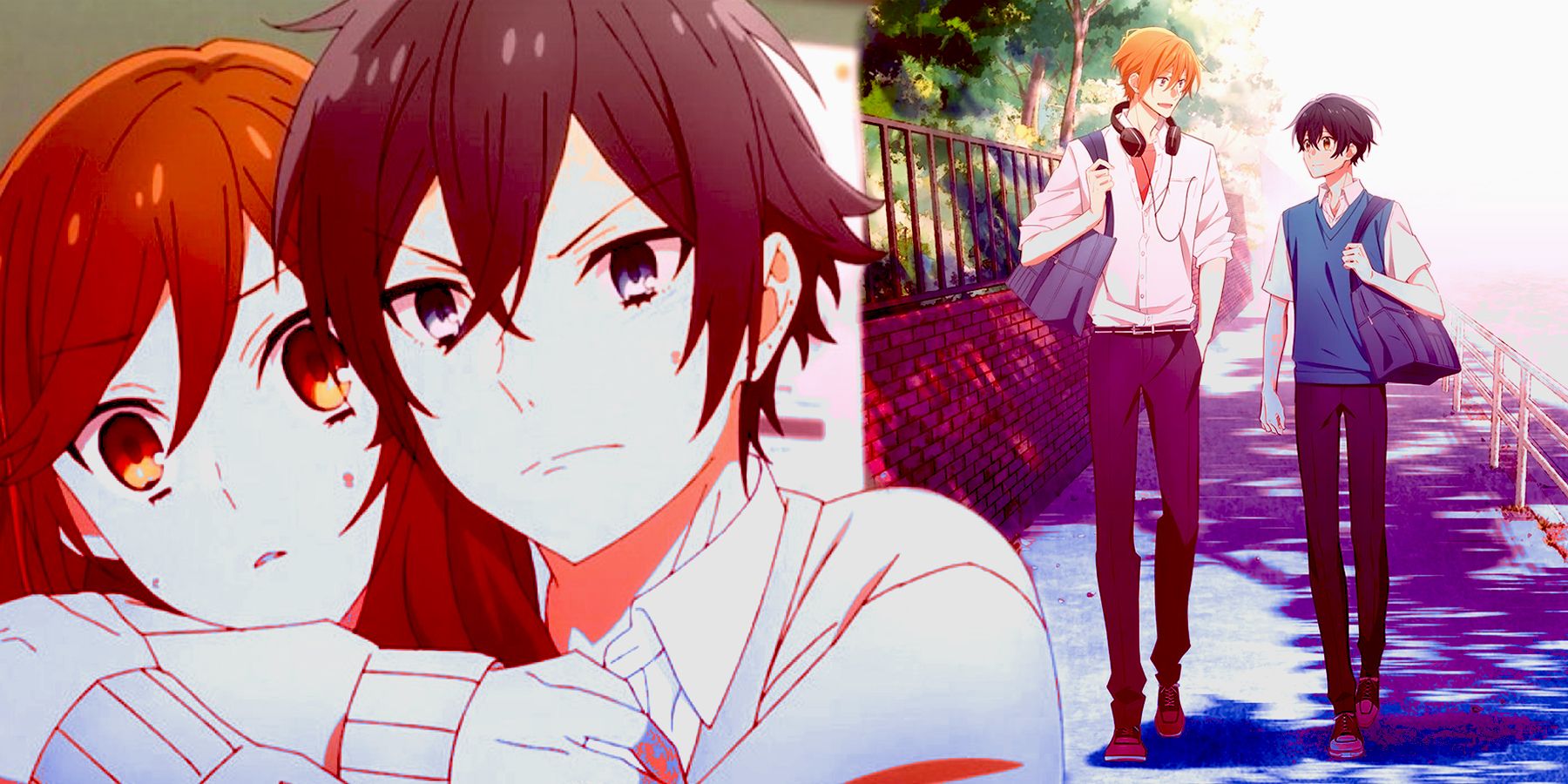 Hori and Miyamura from Horimiya Sasaki and Miyano from Boys Life on the Right