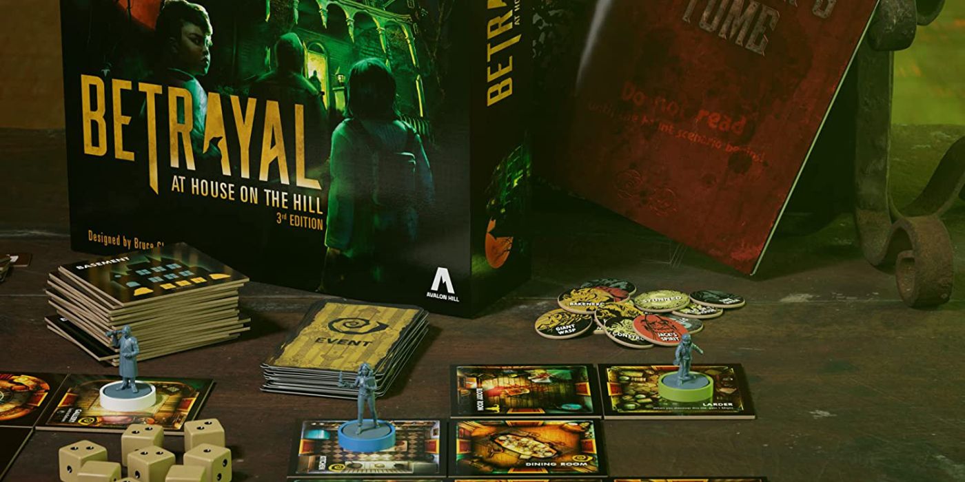 The box and pieces for Betrayal at House on the Hill